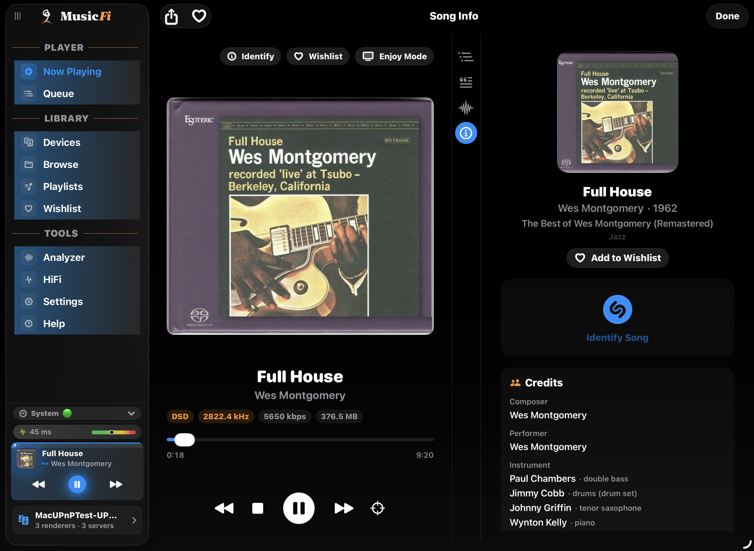 Wes Montgomery Full House with Song Info credits